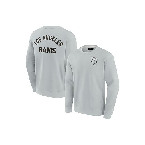 Fanatics Signature Mens and Womens Gray Los Angeles Rams Super Soft Pullover Crew Sweatshirt