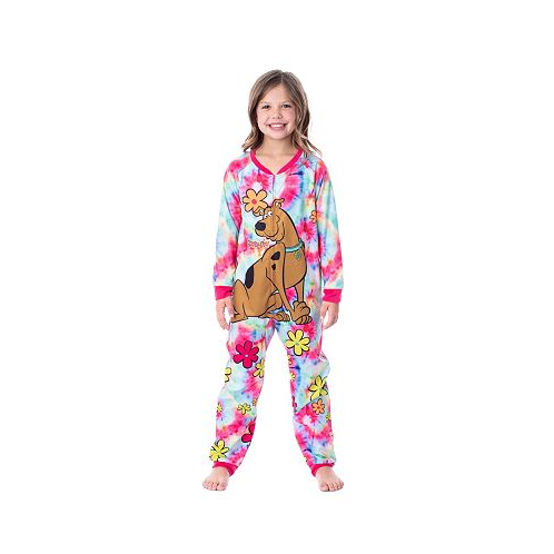 Scooby-Doo Girls Tie-Dye Flower Power Union Suit Footless Sleep Pajama