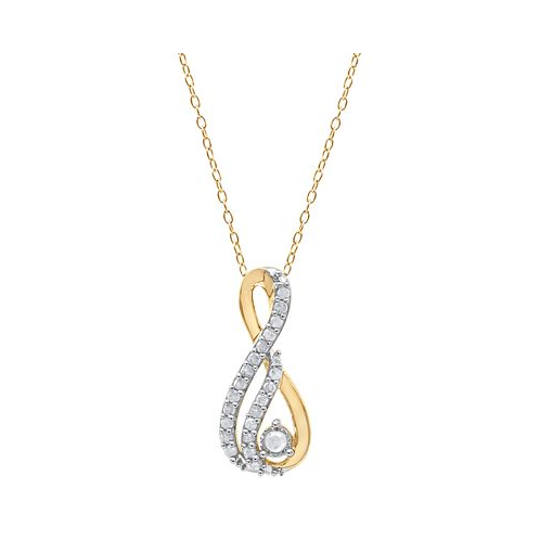Macys Diamond Treble Clef 18 Pendant Necklace (1/4 ct. t.w.) in Gold-Plated Sterling Silver