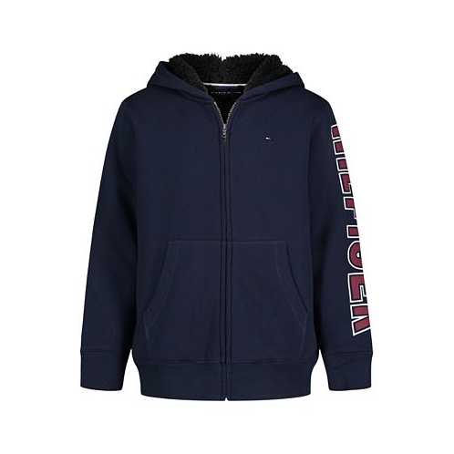 Tommy Hilfiger Toddler Boys Long Sleeve Hit Sherpa- 100% Polyester Lined Hoodie