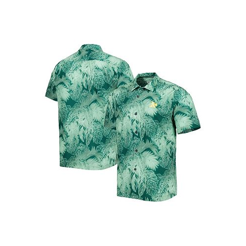 Tommy Bahama Mens Green Oakland Athletics Bahama Coast Luminescent Fronds IslandZone Button-Up Camp Shirt