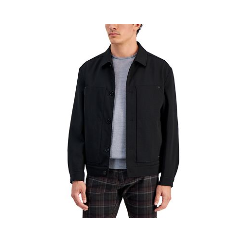 Hugo Boss Mens Regular-Fit Black Coat