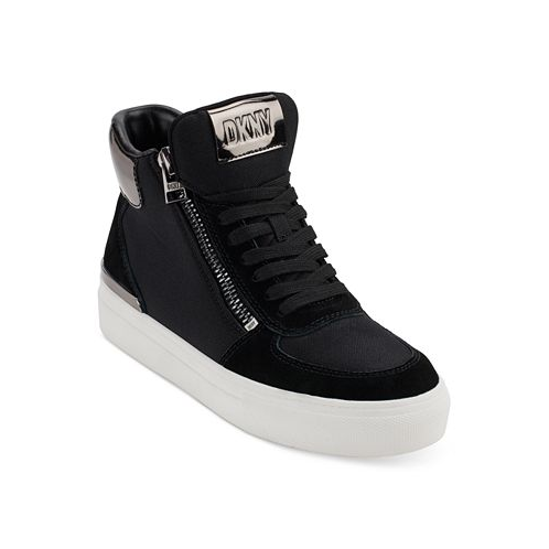 DKNY Womens Cindell Lace-Up Zipper High Top Sneakers