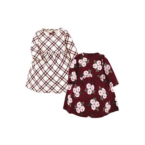 Hudson Baby Baby Girls Cotton Dresses Red Burgundy Floral