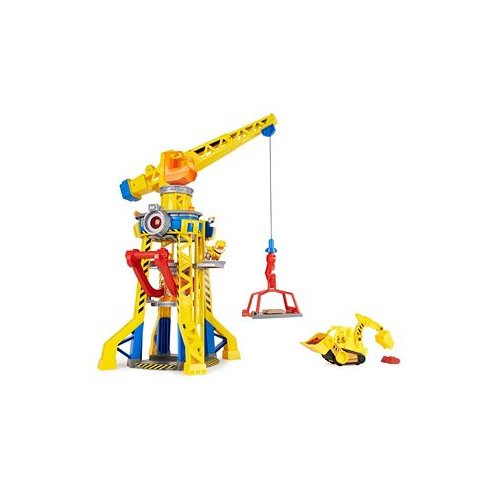 Rubble & Crew Bark Yard Crane Tower Playset with Rubble Action Figure Toy Bulldozer Kinetic Build-It Play Sand Kids Toys for Boys Girls 3 Plus