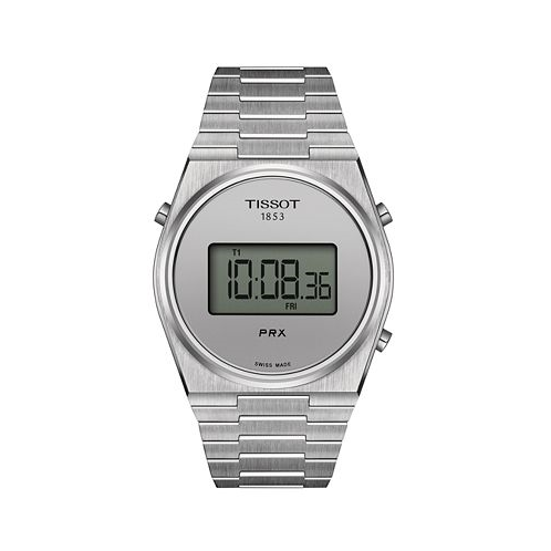 Tissot Mens Digital PRX Stainless Steel Bracelet Watch 40mm
