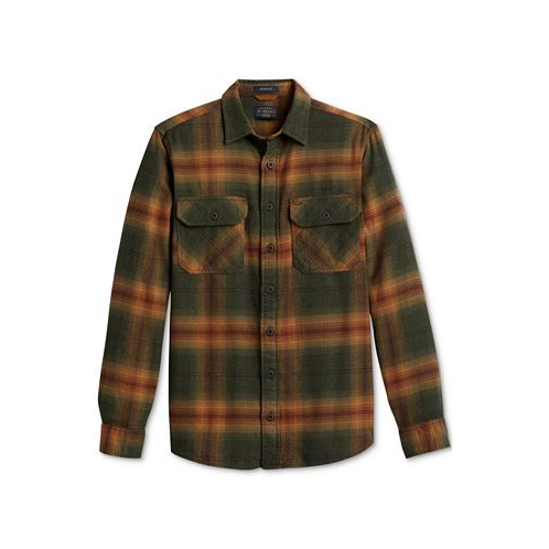 Pendleton Mens Burnside Standard-Fit Plaid Button-Down Flannel Shirt