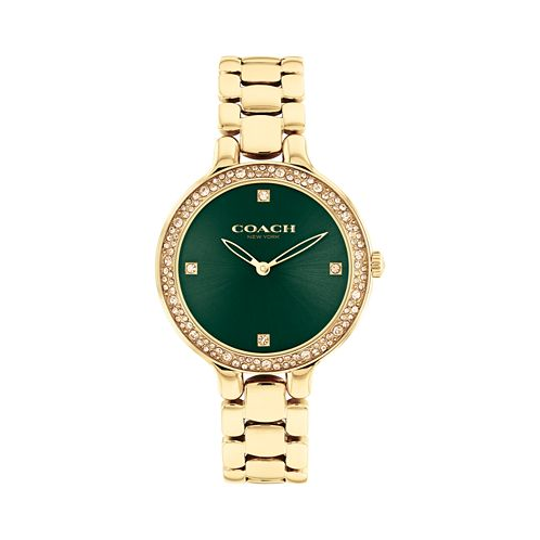 COACH Womens Chelsea Gold-Tone Stainless Steel Bracelet Watch 32mm