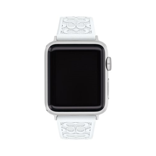 COACH White Pearlized Signature C Silicone Strap for 38 40 41mm Apple Watch