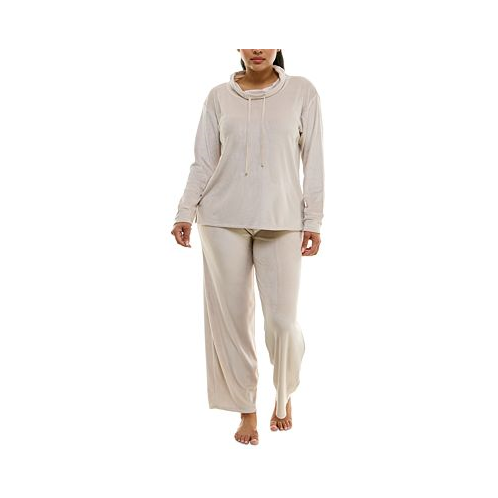 Roudelain Womens 2-Pc. Velour Hoodie Pajamas Set