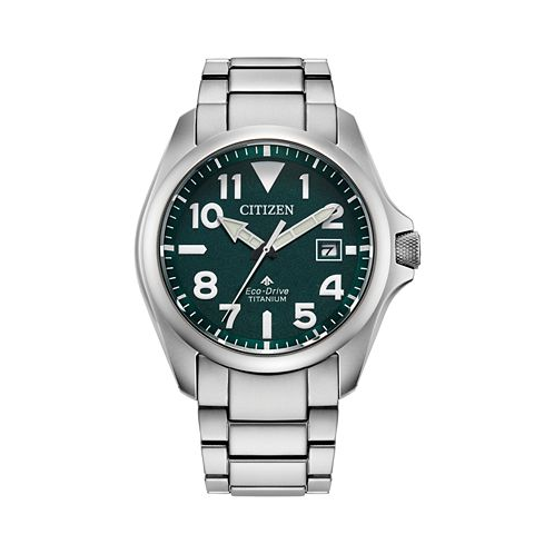 Citizen Mens Promaster Land Eco-Drive Silver-Tone Titanium Bracelet Watch 41mm
