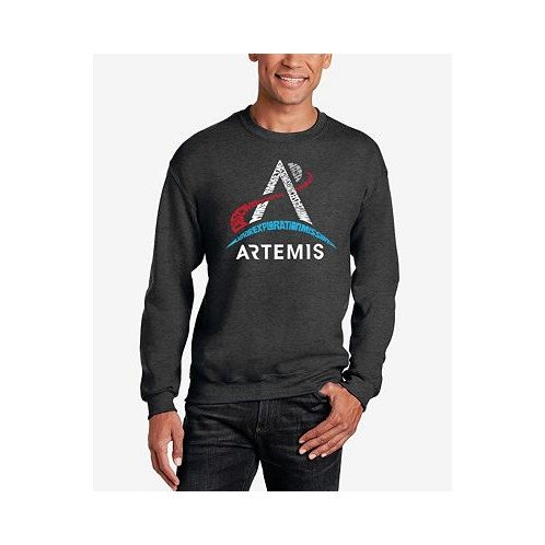 LA Pop Art Mens NASA Artemis Logo Word Art Crewneck Sweatshirt
