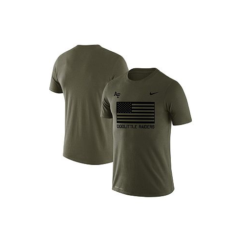 Nike Mens Olive Air Force Falcons Rivalry Flag Legend Performance T-shirt