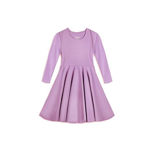 Mightly Girls Fair Trade Organic Cotton Solid 3/4 Sleeve Twirl Dress