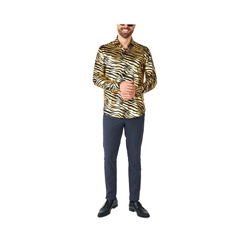 OppoSuits Mens Long-Sleeve Tiger-Print Shirt