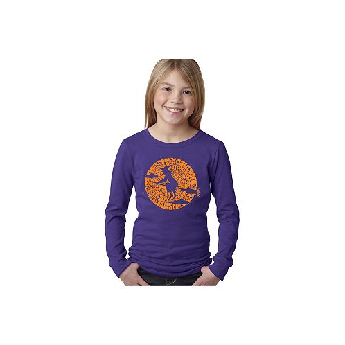 LA Pop Art Girls Child Word Art Long Sleeve - Spooky Witch T-shirt