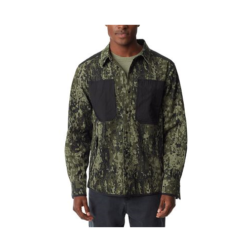 BASS OUTDOOR Mens Worker Standard-Fit Stretch Camouflage Shirt Jacket