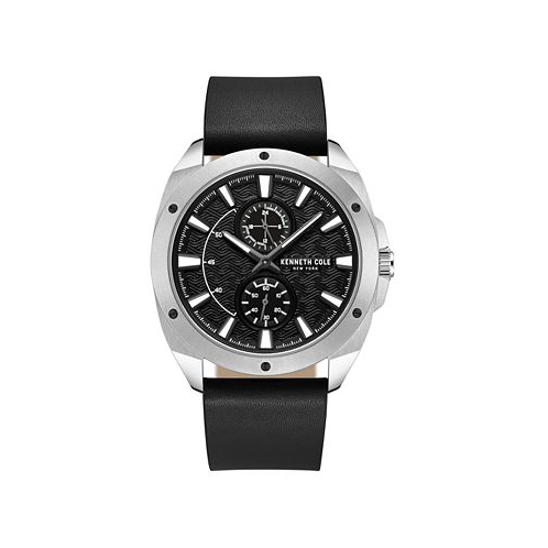 Kenneth Cole New York Dress Black Genuine Leather Watch 43mm