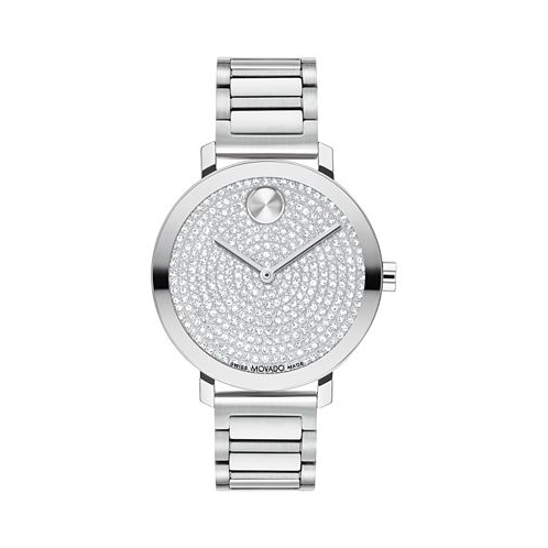 Movado Womens Bold Evolution 2.0 Swiss Quartz Silver-Tone Stainless Steel Watch 34mm