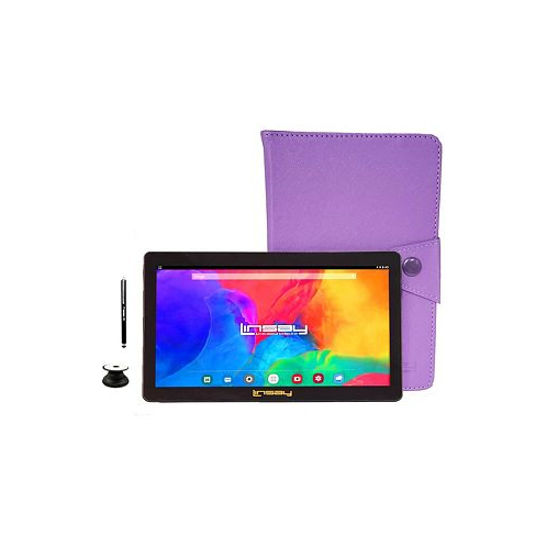 LINSAY New 7 Wi-Fi Tablet Bundle with Purple Case Pop Holder and Pen Stylus 64GB Newest Android 13