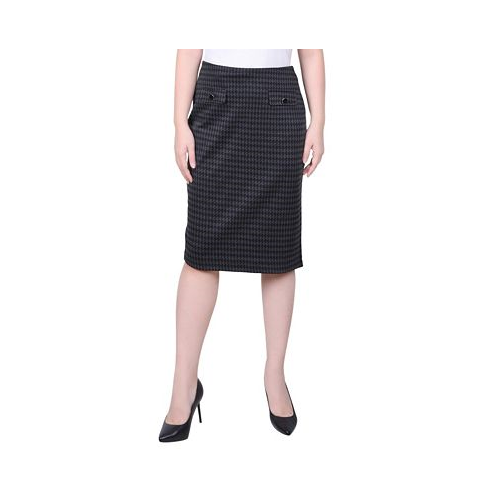 NY Collection Petite Printed Knee Length Double Knit Skirt