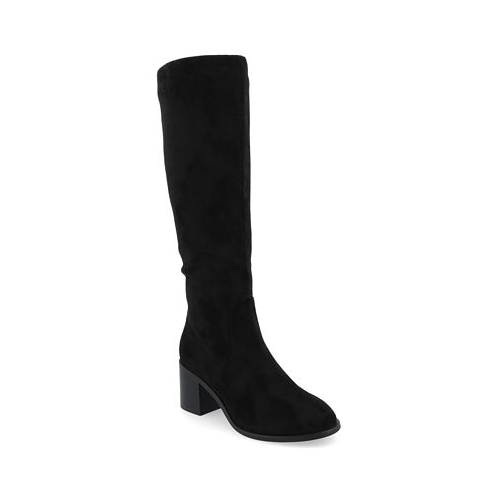 Journee Collection Womens Romilly Tru Comfort Foam Stacked Block Heel Round Toe Regular Calf Boots