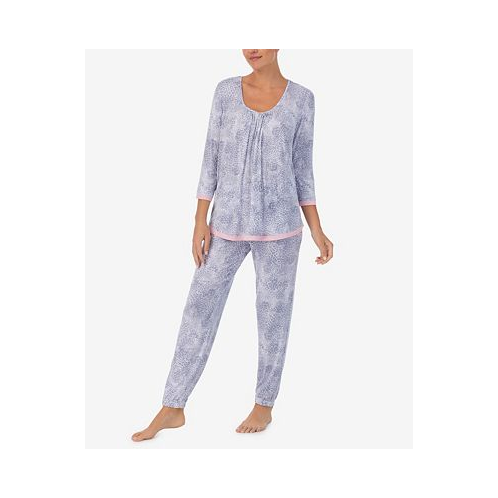 Ellen Tracy Womens 3/4 Sleeve 2 Piece Pajama Set