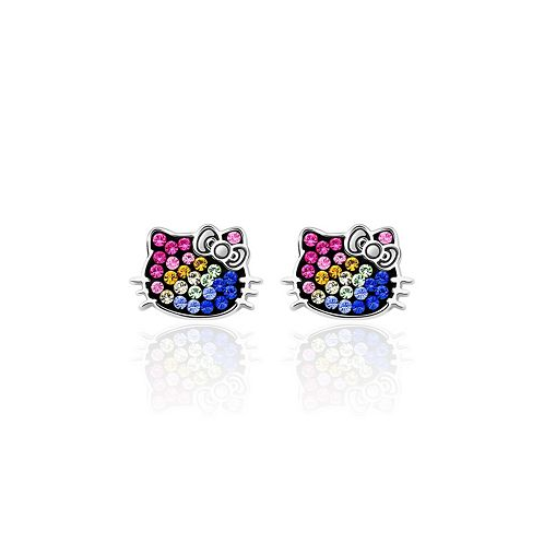 Hello Kitty Sanrio Rainbow Crystal Stud Earrings officially licensed