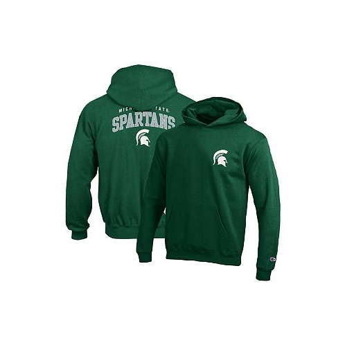 Champion Big Boys Green Michigan State Spartans Powerblend Two-Hit Pullover Hoodie