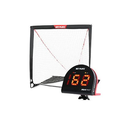 NET PLAYZ Lacrosse Combo Lacrosse Practice Net and Speed Radar Gift Set Training Equipment for Lacrosse Players Kids Teens Children