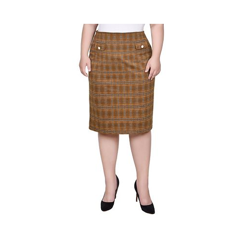 NY Collection Plus Size Knee Length Double Knit Skirt