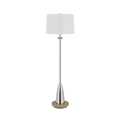 Cal Lighting 61 Height Metal Floor Lamp with Wood Accents