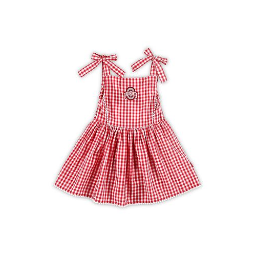 Garb Girls Toddler Scarlet Ohio State Buckeyes Teagan Gingham Sleeveless Dress