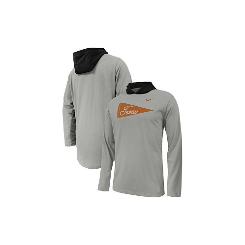 Nike Big Boys Gray Texas Longhorns Sideline Performance Long Sleeve Hoodie T-shirt