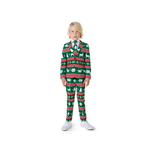 OppoSuits Little Boys Festive Christmas Party Outfit Including Blazer Pants and Tie Suit Set