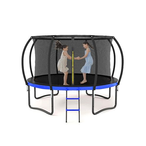 Simplie Fun Outdoor Trampoline with Safety Enclosure and Accessories