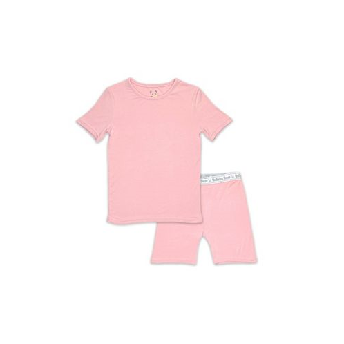 Bellabu Bear Toddler| Child Girls Dusty Rose Kids 2-Piece Short Sleeve & Shorts Pajama Set
