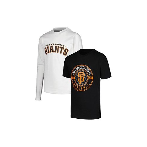 Stitches Big Boys Black White San Francisco Giants T-shirt Combo Set