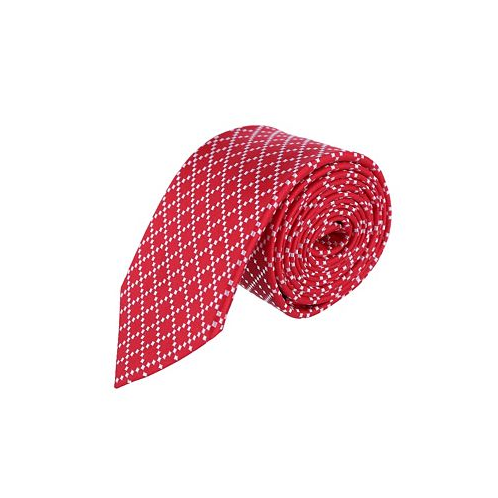 TRAFALGAR Rowan Geometric Pattern Silk Necktie
