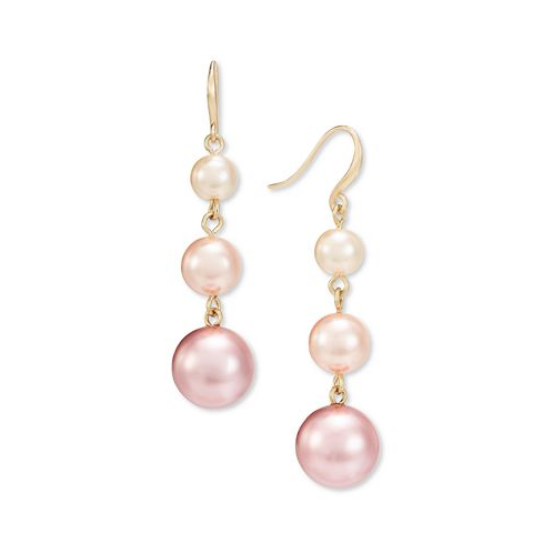 Charter Club Gold-Tone Imitation Pearl Ombre Drop Earrings