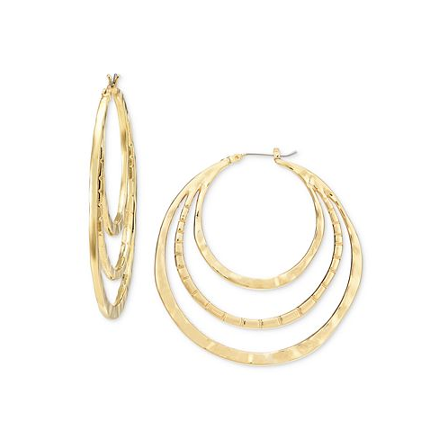 Style & Co Gold-Tone Multi-Row Hoop Earrings 2