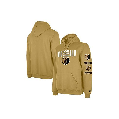 New Era Mens Tan Memphis Grizzlies 2023/24 City Edition Big and Tall Pullover Hoodie