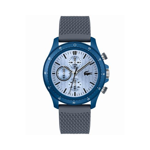 Lacoste Mens Neoheritage Chronograph Gray Silicone Strap Watch 42mm