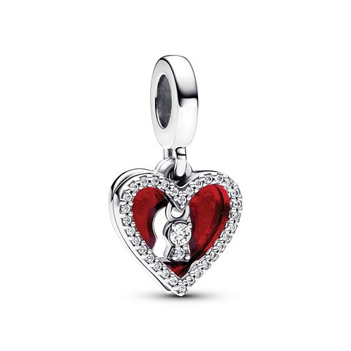 Pandora Sterling Silver Padlock Heart Double Dangle Charm