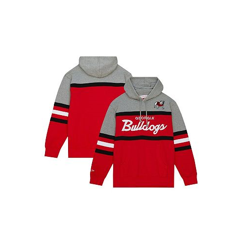 Mitchell & Ness Mens Red Georgia Bulldogs Head Coach Pullover Hoodie