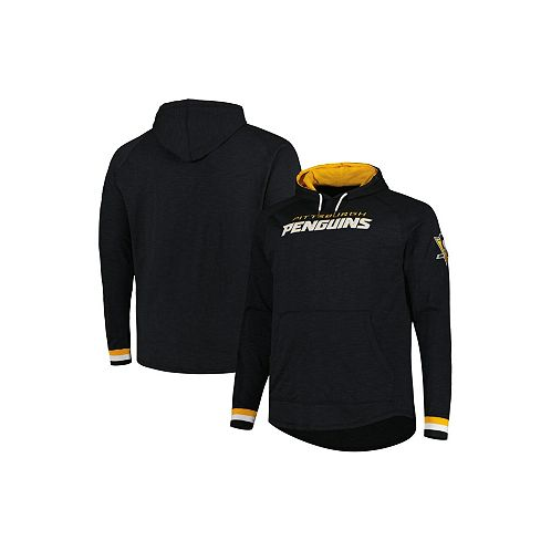 Mitchell & Ness Mens Black Pittsburgh Penguins Big and Tall Legendary Raglan Pullover Hoodie