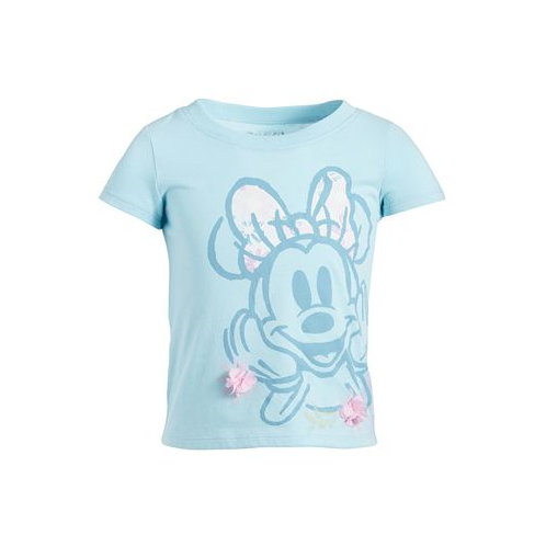 Disney Toddler & Little Girls Minnie Mouse Flower Applique Printed T-Shirt