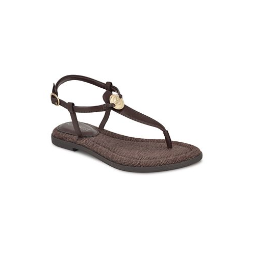 Nine West Womens Dayna Round Toe Casual Flat Sandals