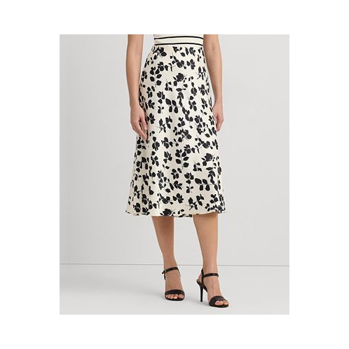 POLO Ralph Lauren Womens Printed Satin Midi Skirt
