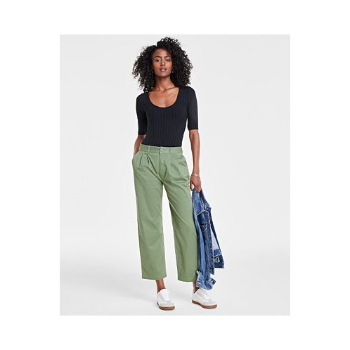 On 34th Womens Pleated Chino Ankle Pants